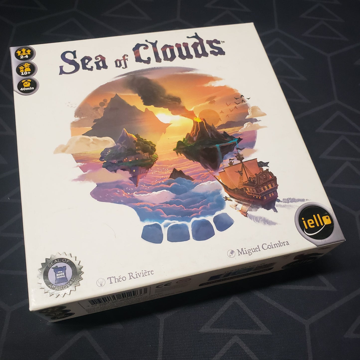 Image shows the front cover of the box for the Sea of Clouds board game