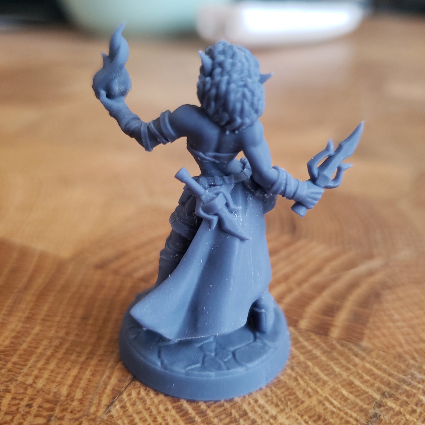 Image shows an example of a 3D printed elf sorceress gaming miniature printed in-house at All Systems Go