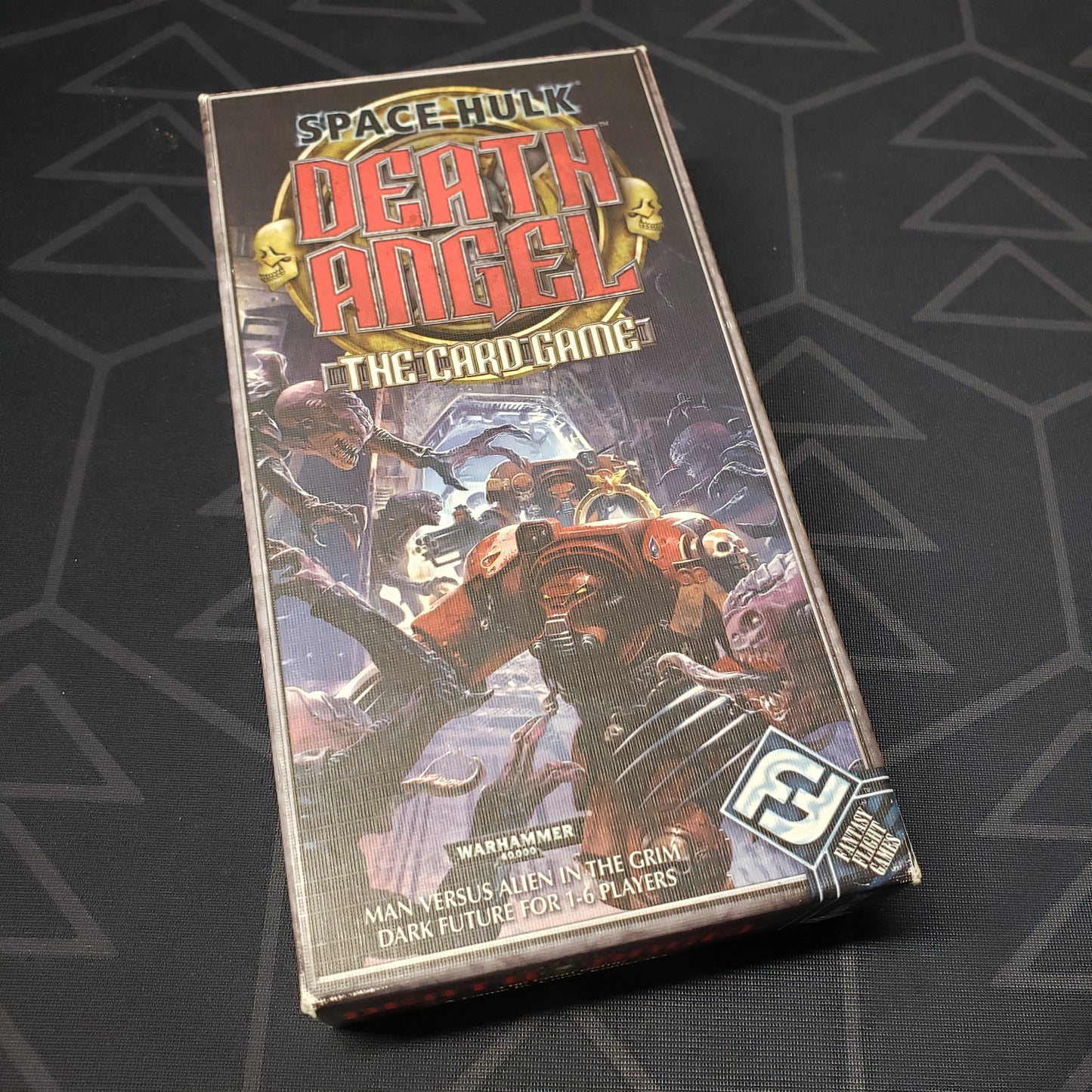 Image shows the front cover of the box of Space Hulk: Death Angel The Card Game