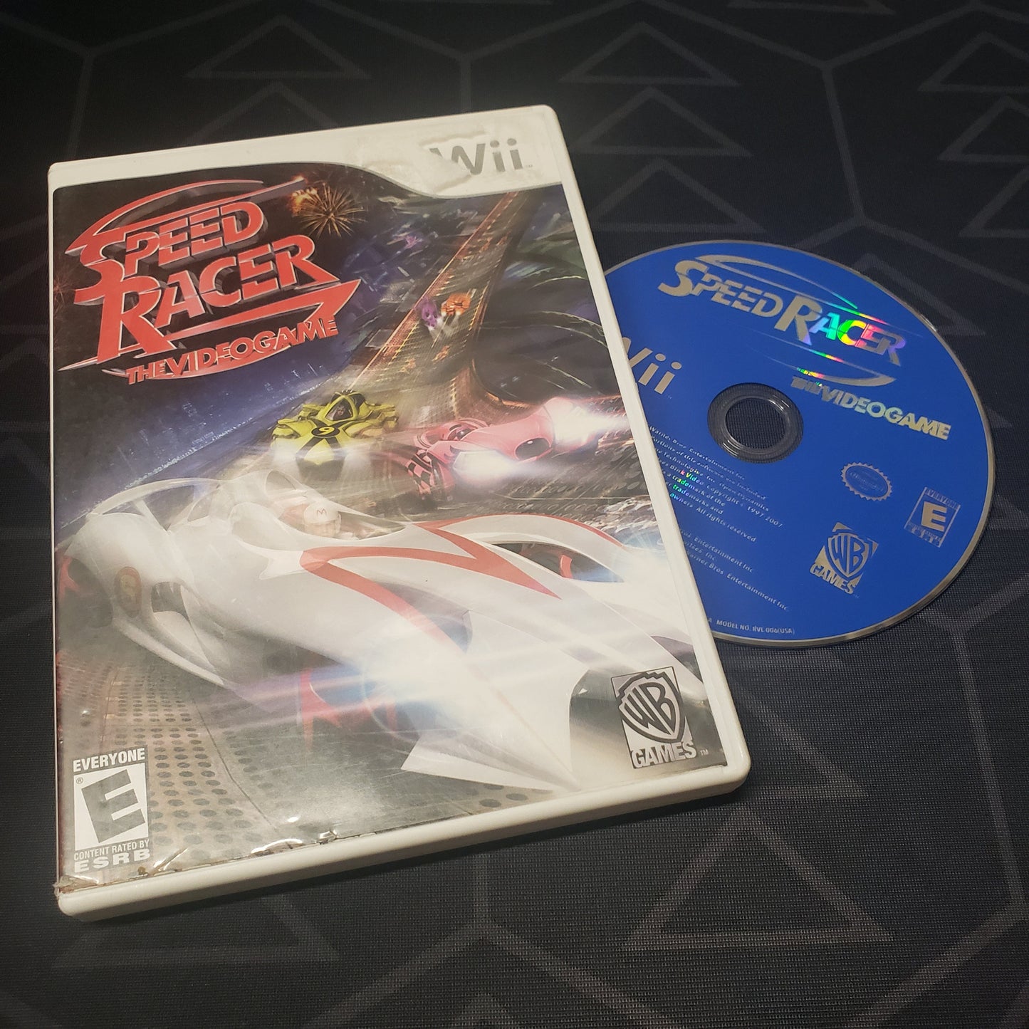 Image shows the case and disc for the video game Speed Racer: The Videogame for Nintendo Wii