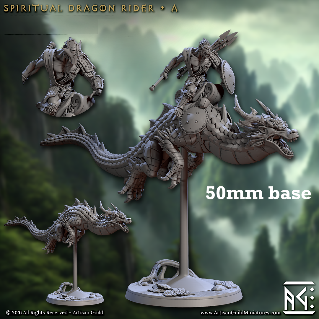 Spiritual Dragon Rider: Sculpt A (Eastern Dragon Cavalry Unit)