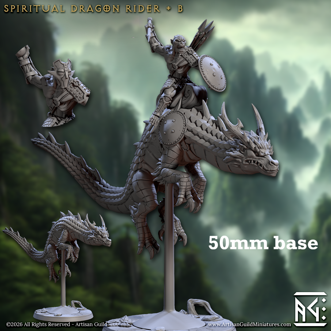 Spiritual Dragon Rider: Sculpt B (Eastern Dragon Cavalry Unit)