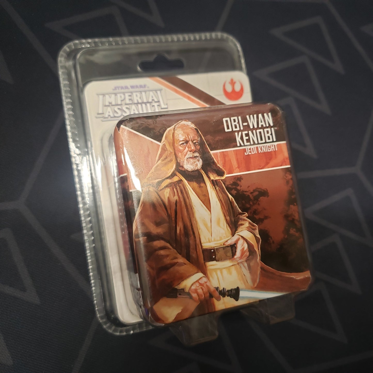 Image shows the front of the package for the Obi-Wan Kenobi Ally Pack expansion for the board game Star Ward: Imperial Assault