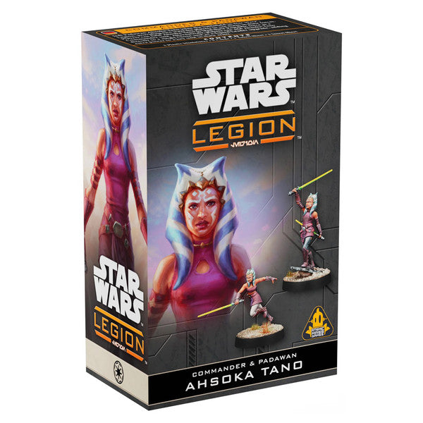 Image shows the front cover of the box of the Commander & Padawan Ahsoka Tano pack for the miniatures game Star Wars Legion