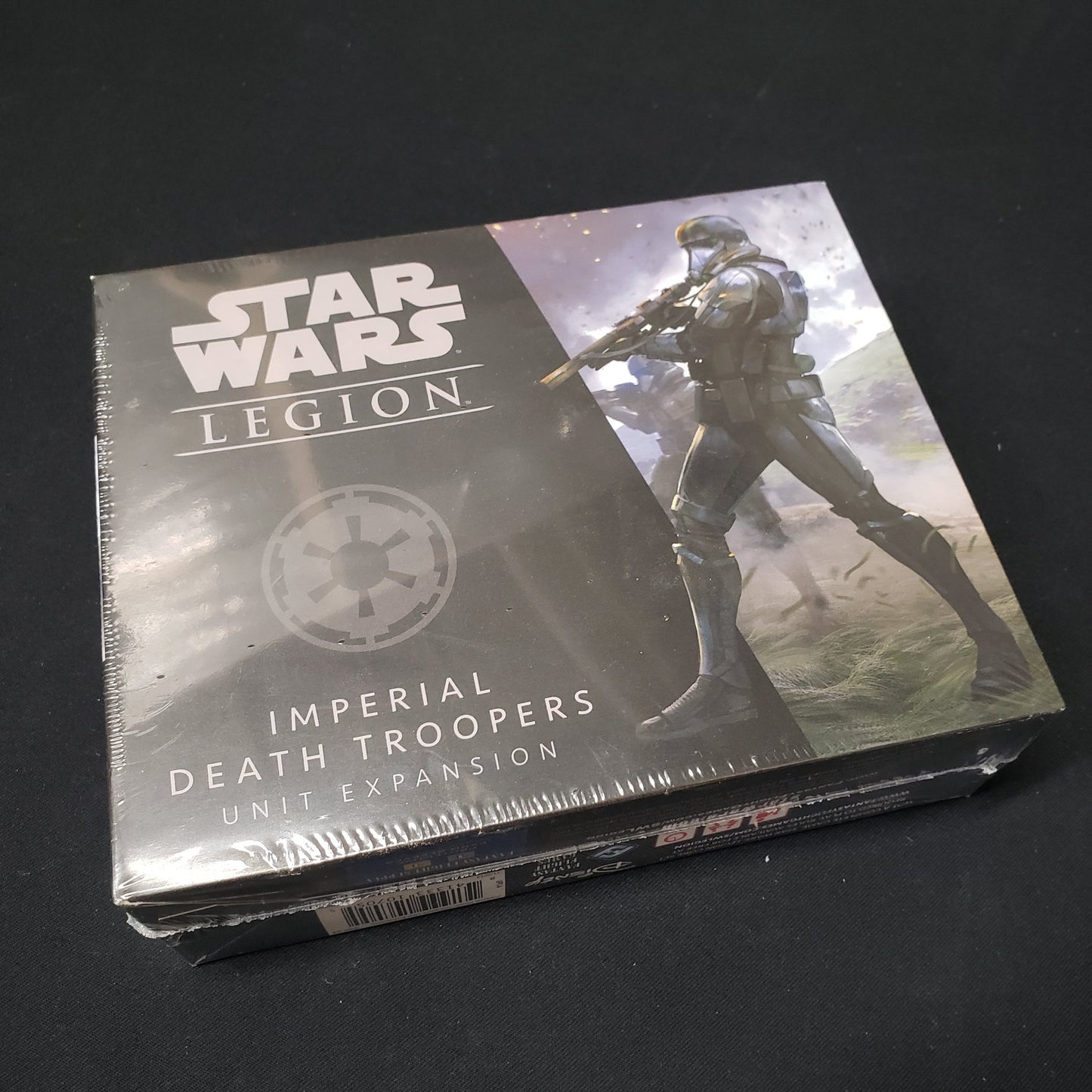 Image shows the front of the package for the Imperial Death Troopers Unit expansion pack for the Star Wars Legion miniatures game