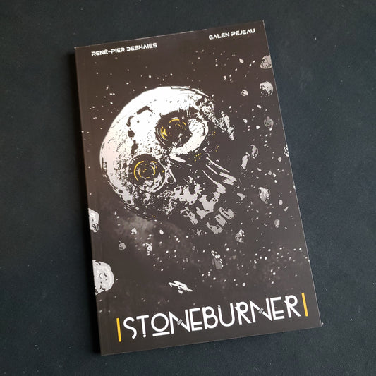 Image shows the front cover of the Stoneburner roleplaying game book