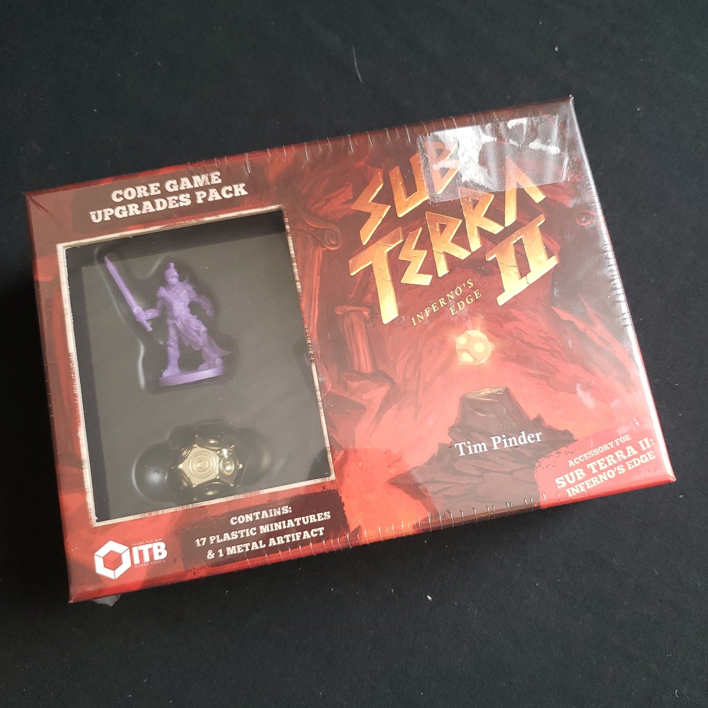 Image shows the front cover of the box of the Core Game Upgrades Pack for the board game Sub Terra II