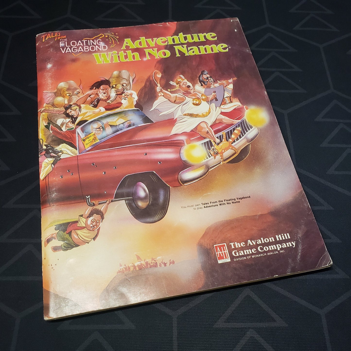 Image shows the front cover of the Adventure with No Name book for the roleplaying game Tales from the Floating Vagabond