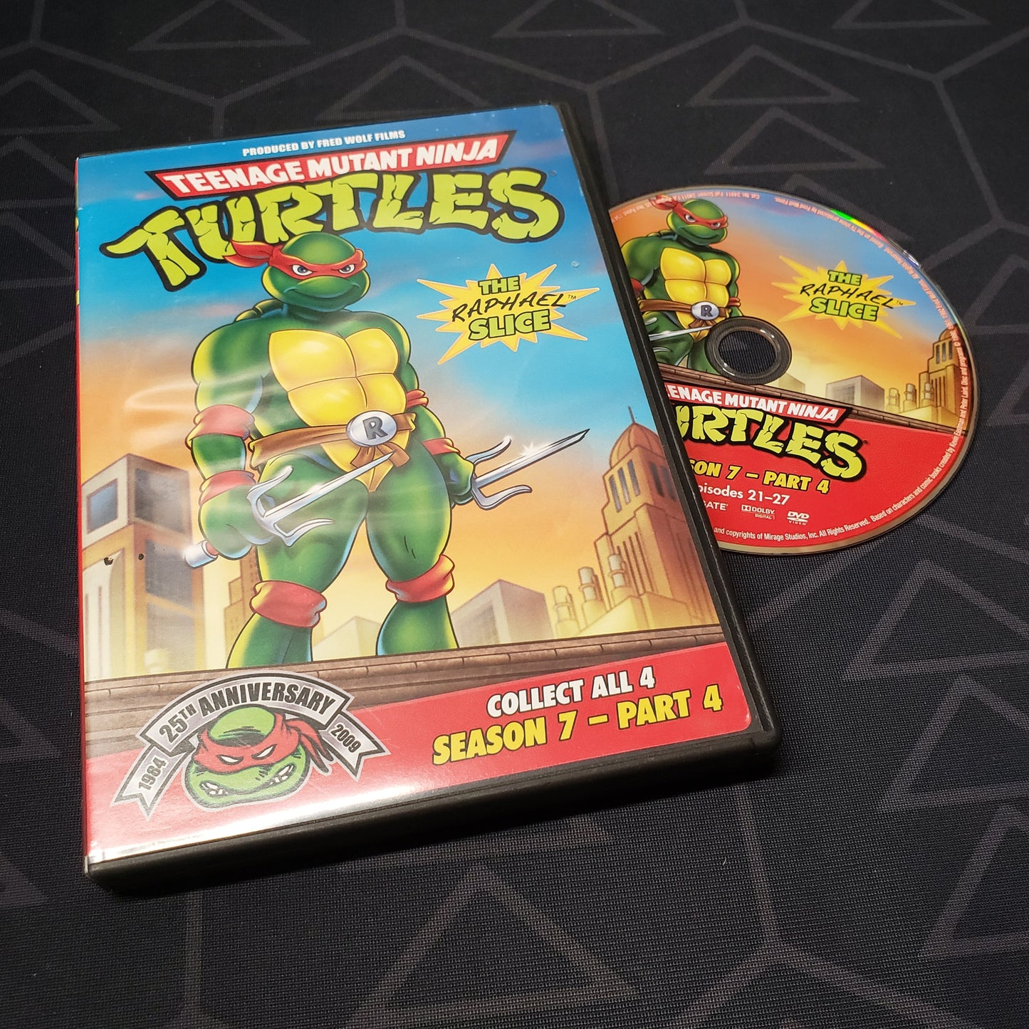Image shows the case & disc for the Season 7, Part 4 episode disc of the animated TV series Teenage Mutant Ninja Turtles on DVD