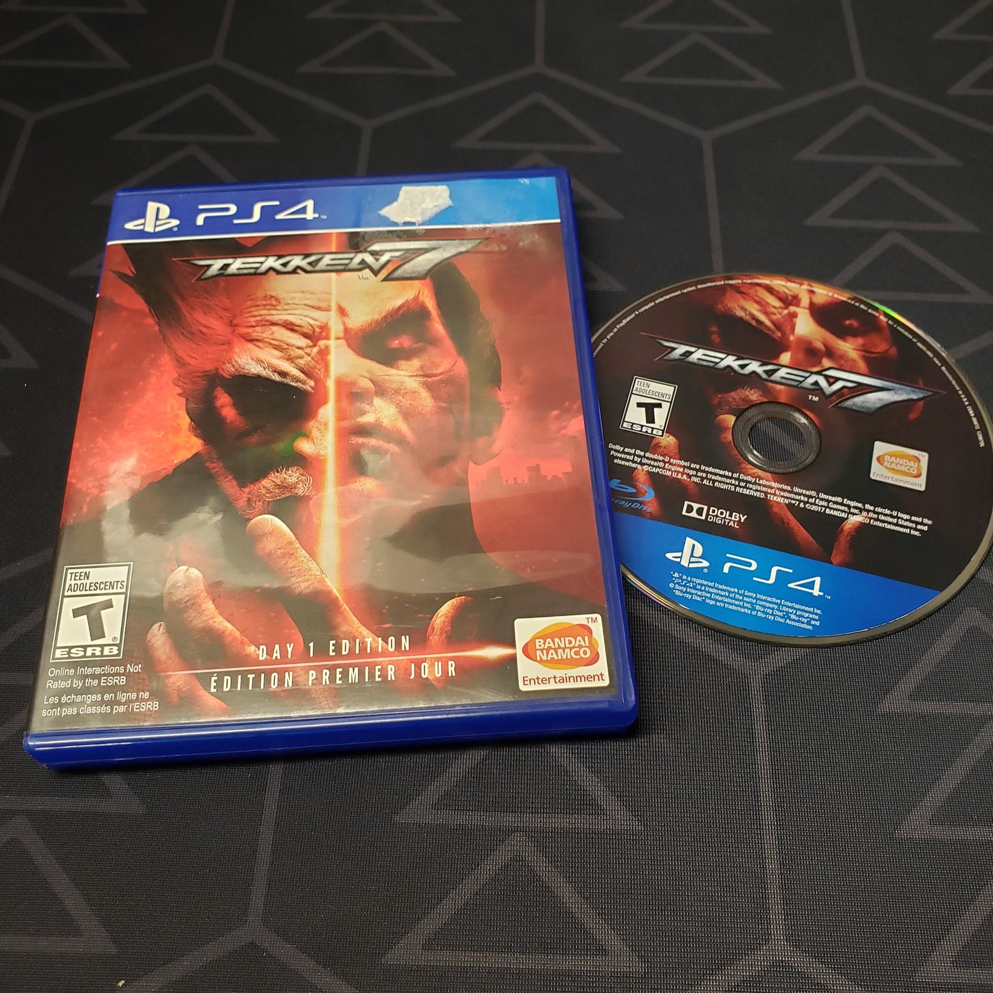 Image shows the case & disc for the video game Tekken 7 for Playstation 4