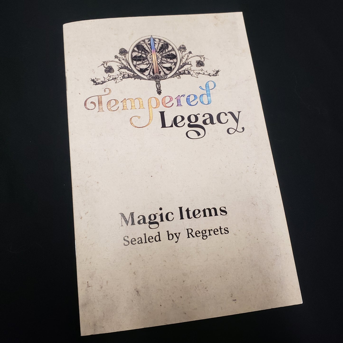 Image shows the front cover of the Tempered Legacy roleplaying game book