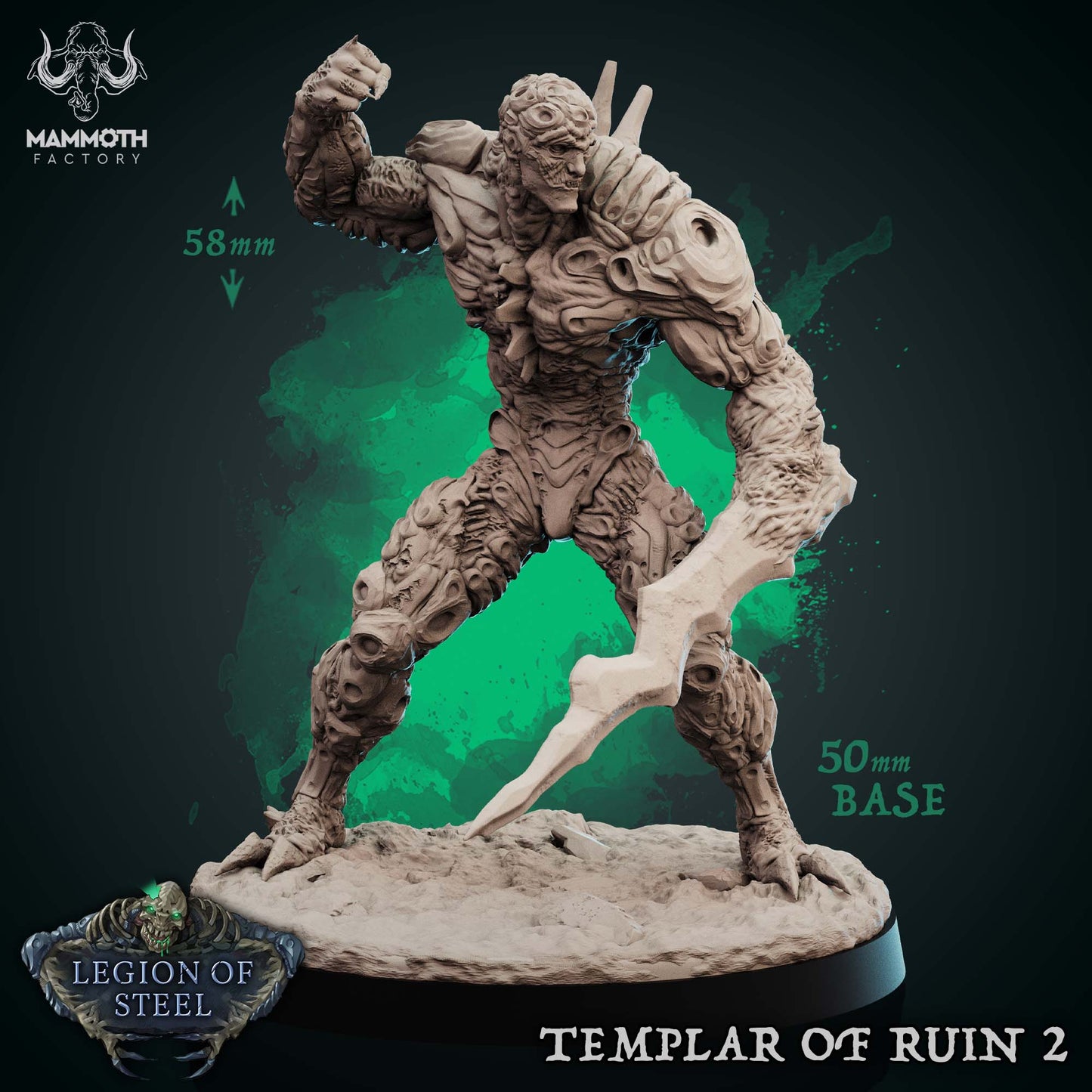 Image shows a 3D render of a eldritch abomination gaming miniature.
