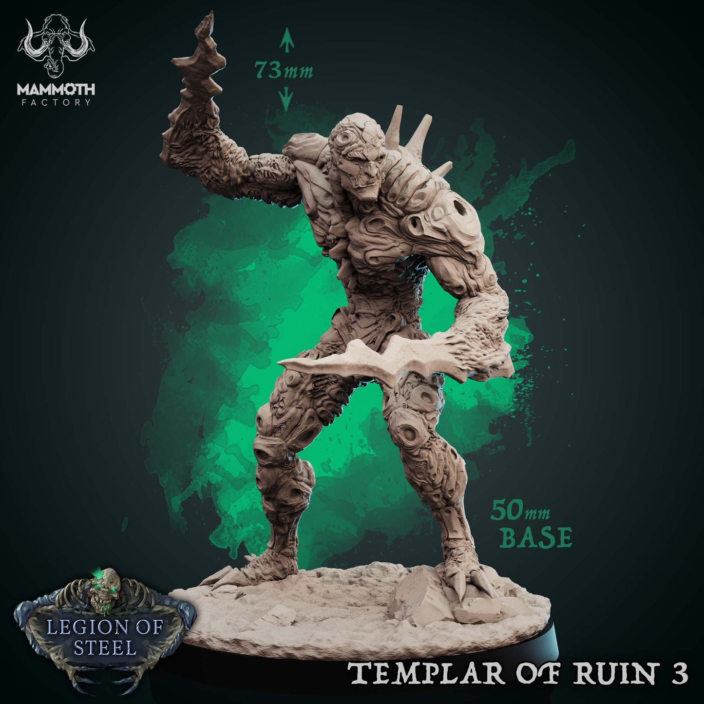 Image shows a 3D render of a eldritch abomination gaming miniature.