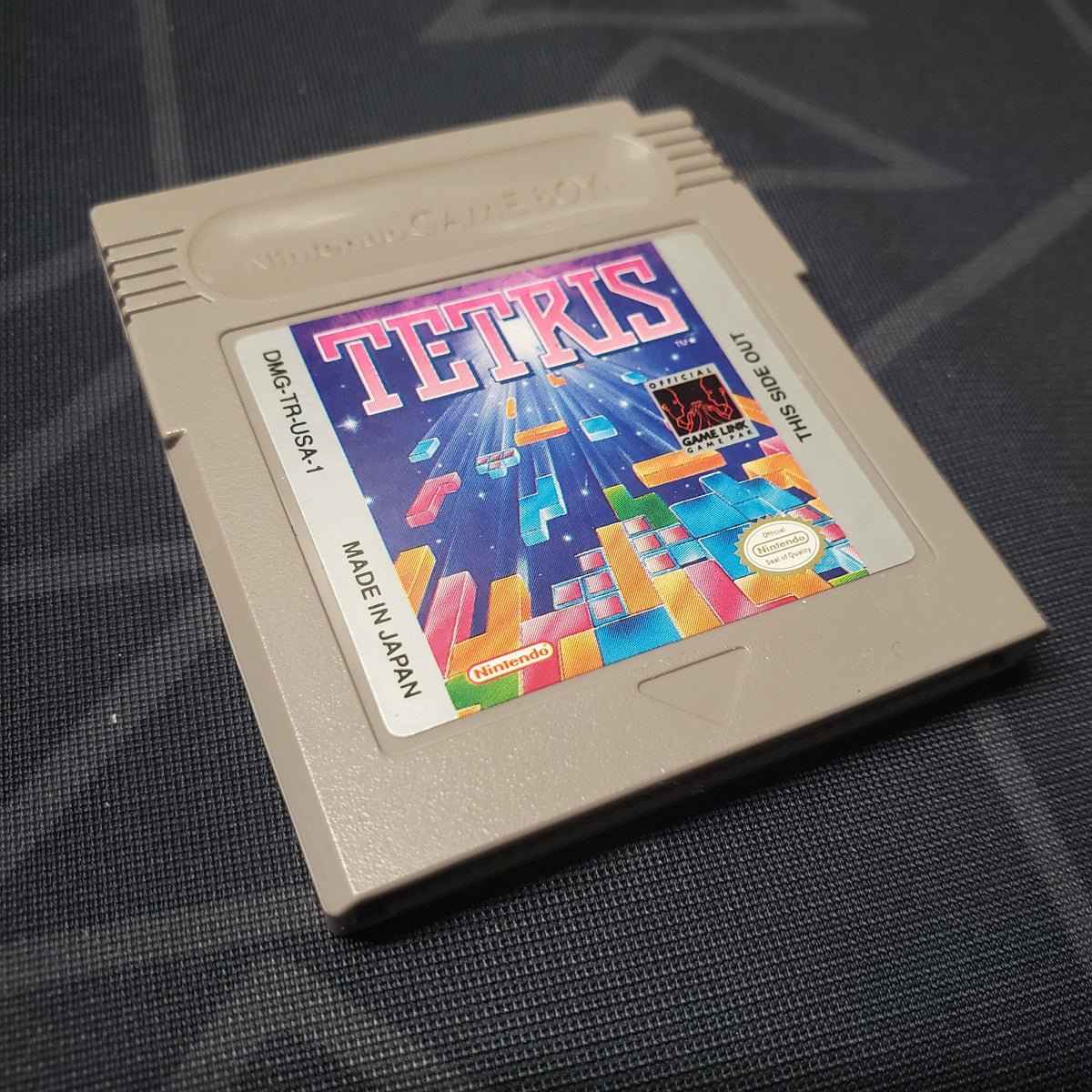 Image shows the front of the cartridge for the video game Tetris for Nintendo Game Boy