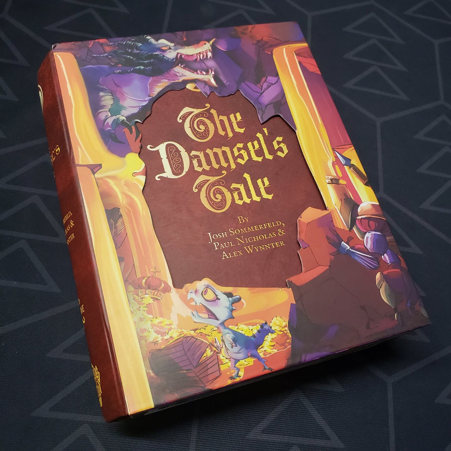 Image shows the front cover of the box for the Damsel's Tale board game