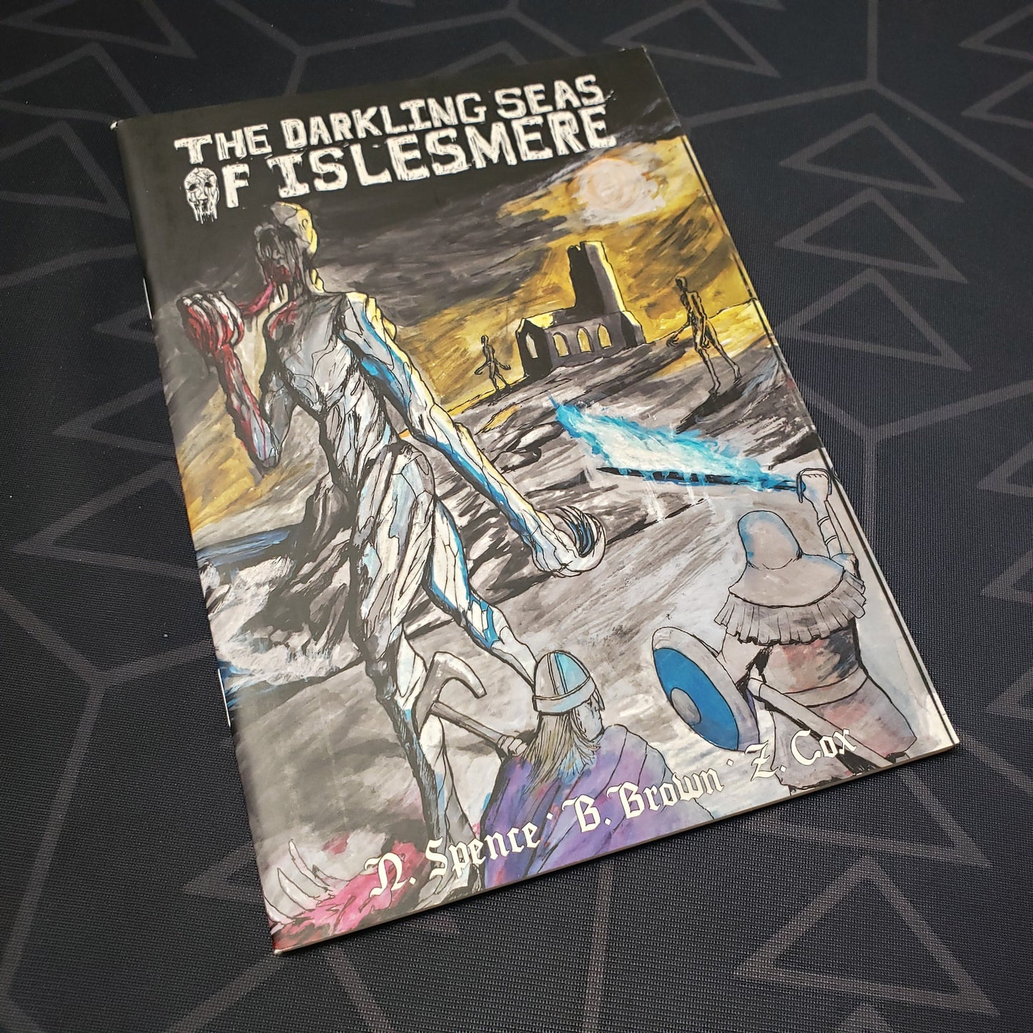 Image shows the front cover of the Darkling Seas of Islesmere roleplaying game book