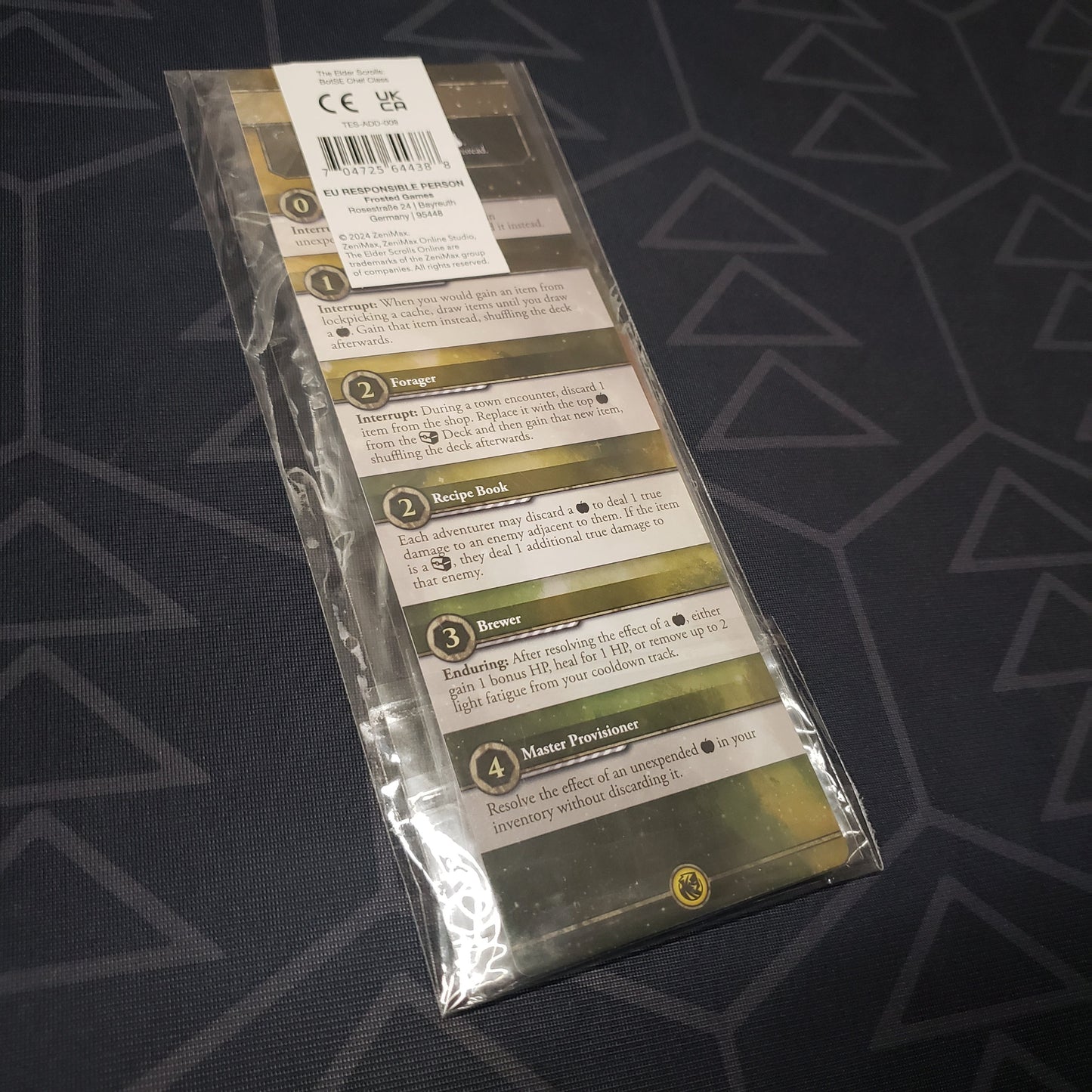 Image shows the front of the packaging of the Chef Class expansion for the board game The Elder Scrolls: Betrayal of the Second Era