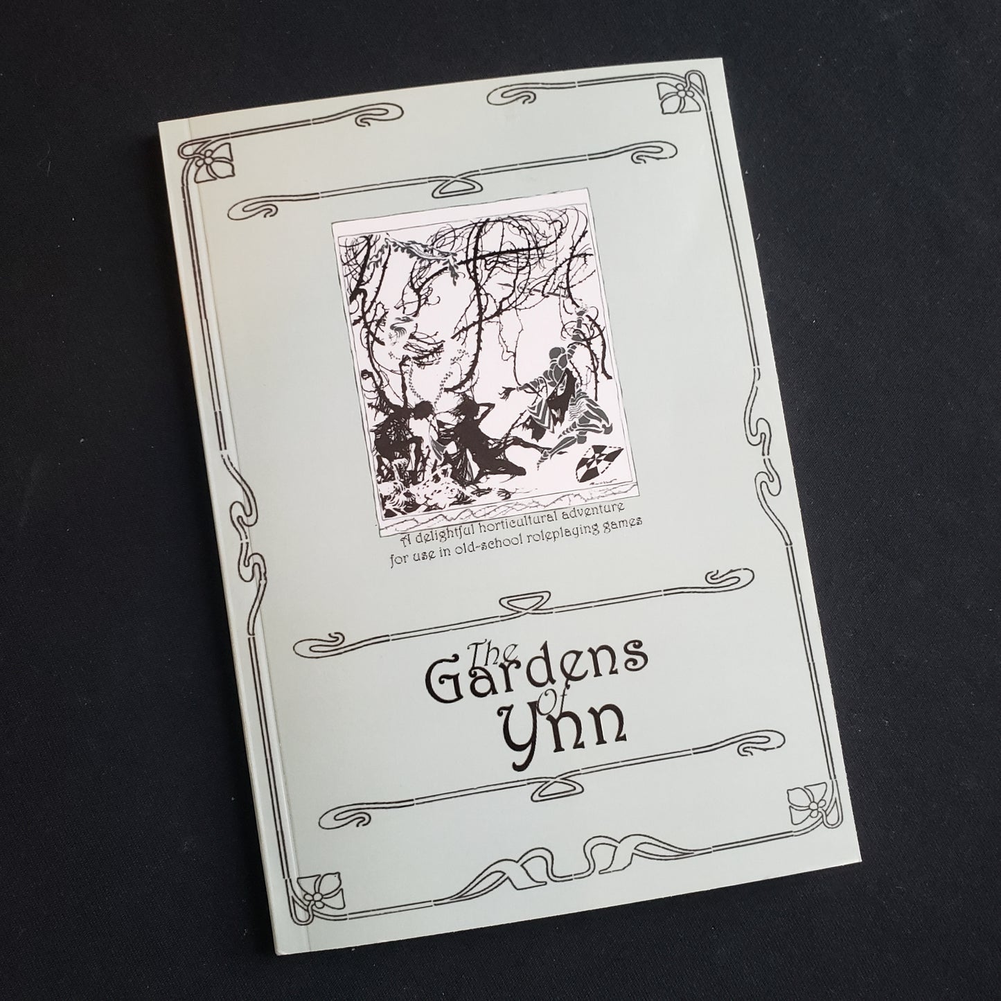 Image shows the front cover of the Gardens of Ynn roleplaying game book