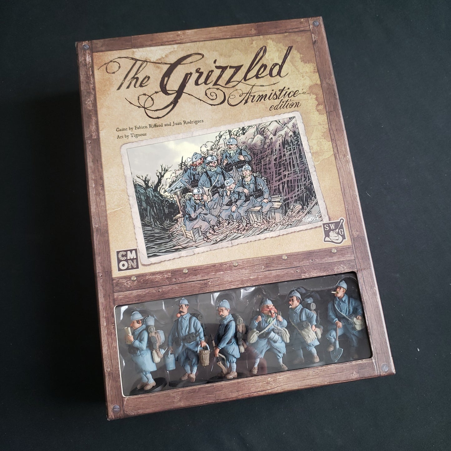 Image shows the front cover of the box of the Grizzled: Armistice Edition board game