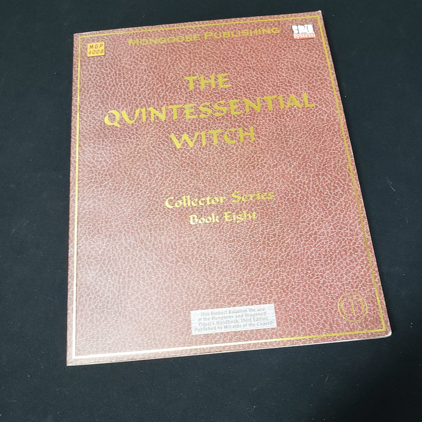 Image shows the front cover of the Quintessential Witch roleplaying game book