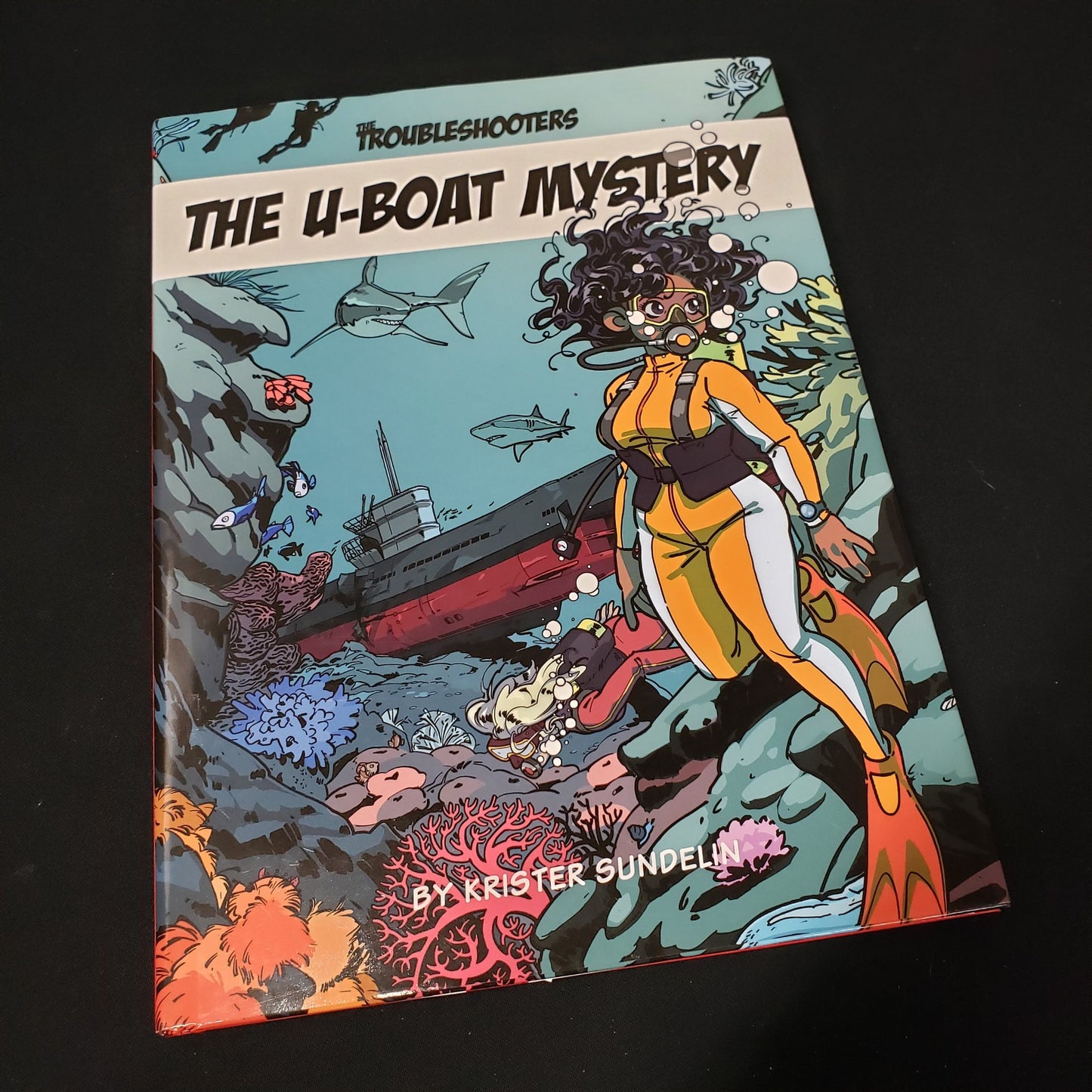 Image shows the front cover of the U-Boat Mystery book for the roleplaying game The Troubleshooters