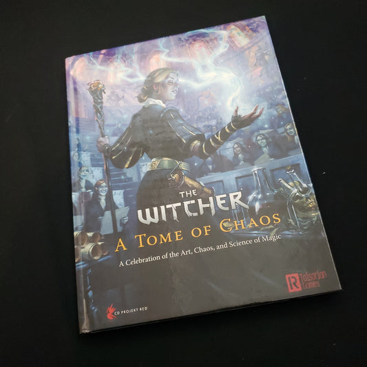 Image shows the front cover of the Tome of Chaos book for the Witcher roleplaying game