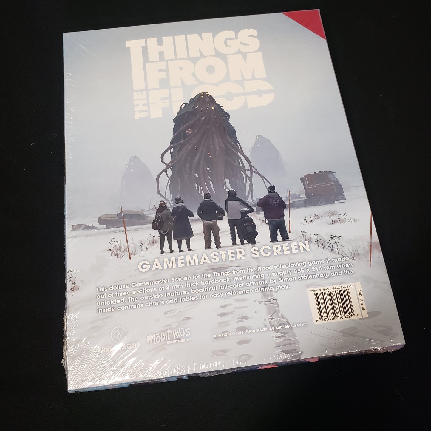Image shows the front cover of the Gamemaster Screen for the Things from the Flood roleplaying game