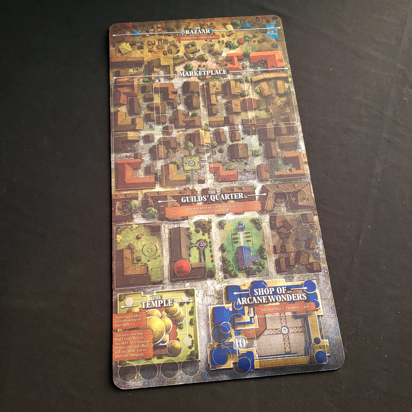 Image shows the neoprene playmat for the Thunderstone Quest board game