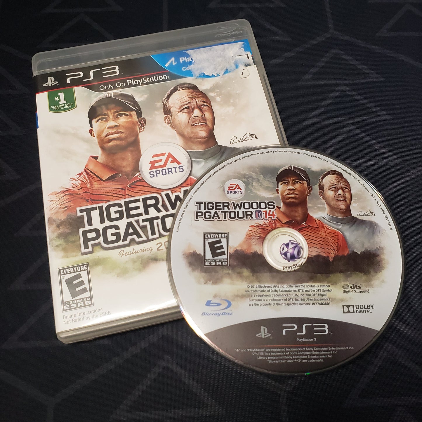 Image shows the case & disc for the video game Tiger Woods PGA Tour 14 for Playstation 3