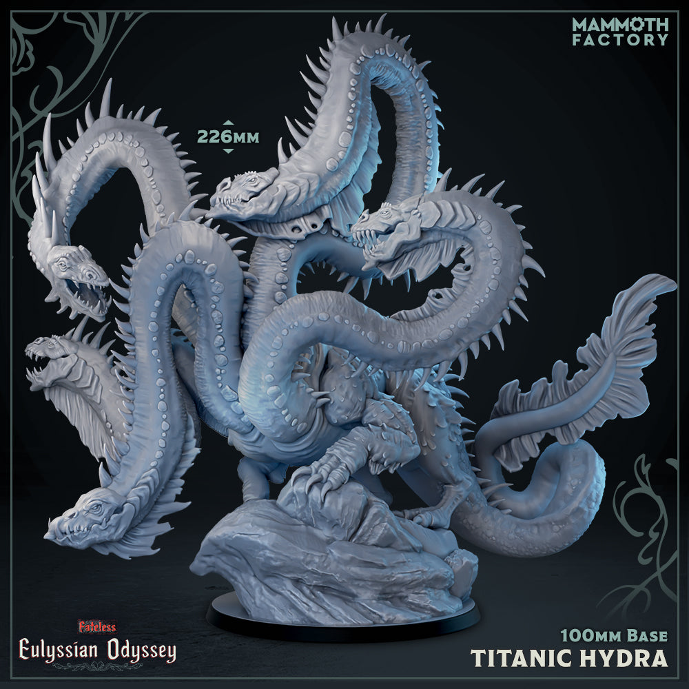 Image shows a 3D render of a huge hydra gaming miniature.