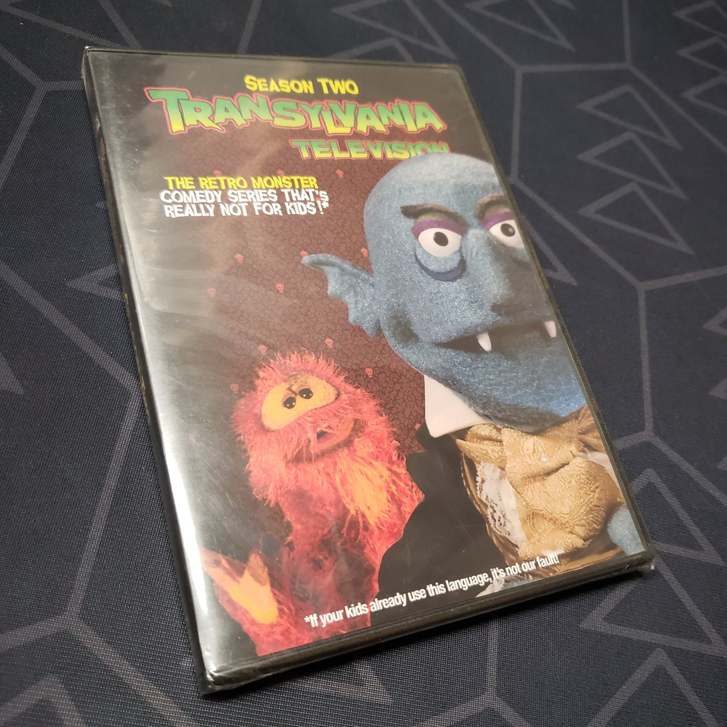 Image shows the front of the case for the second season of the tv show Transylvania Television on DVD