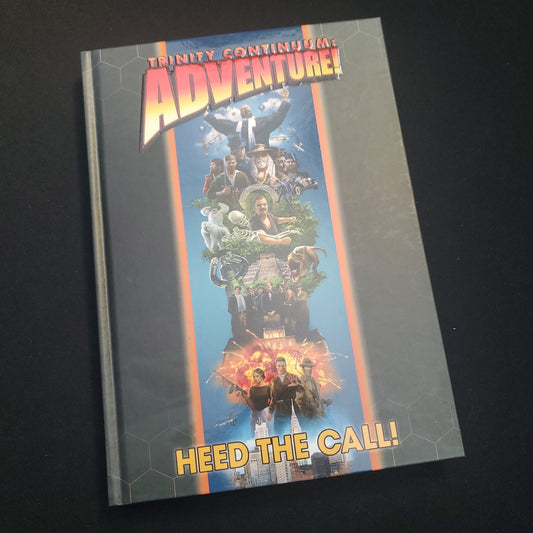 Image shows the front cover of the Trinity Continuum: Adventure! roleplaying game book