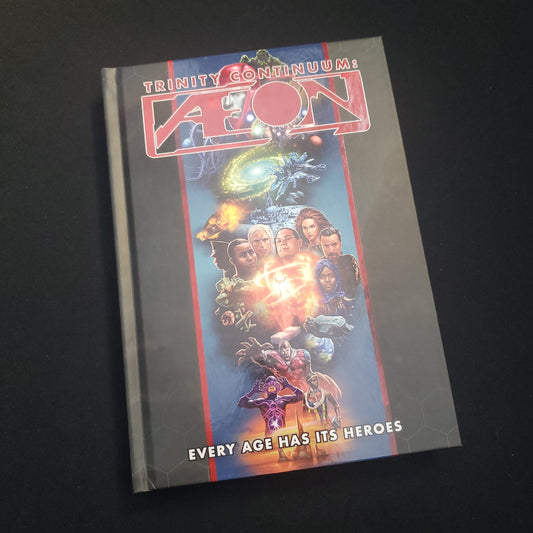 Image shows the front cover of the Trinity Continuum: Aeon roleplaying game book