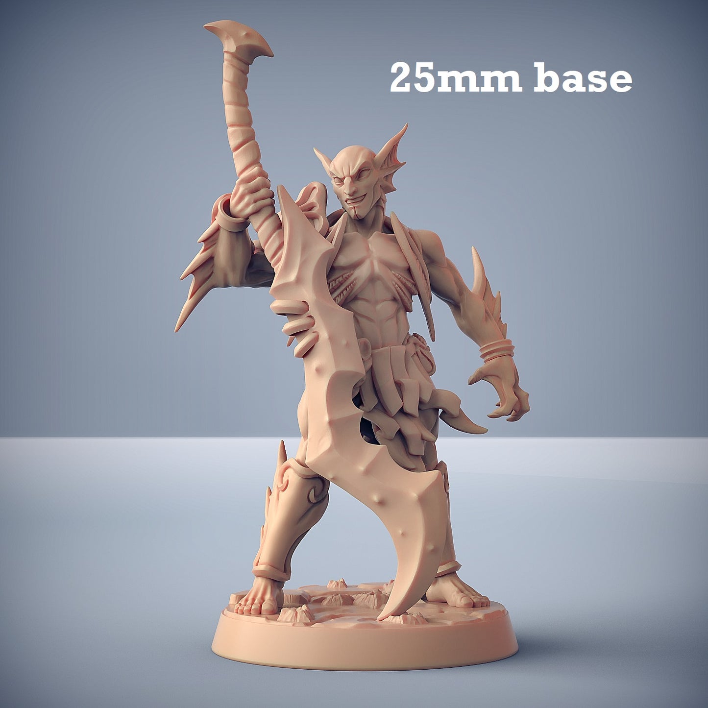 Image shows a 3D render of a merfolk warrior gaming miniature.