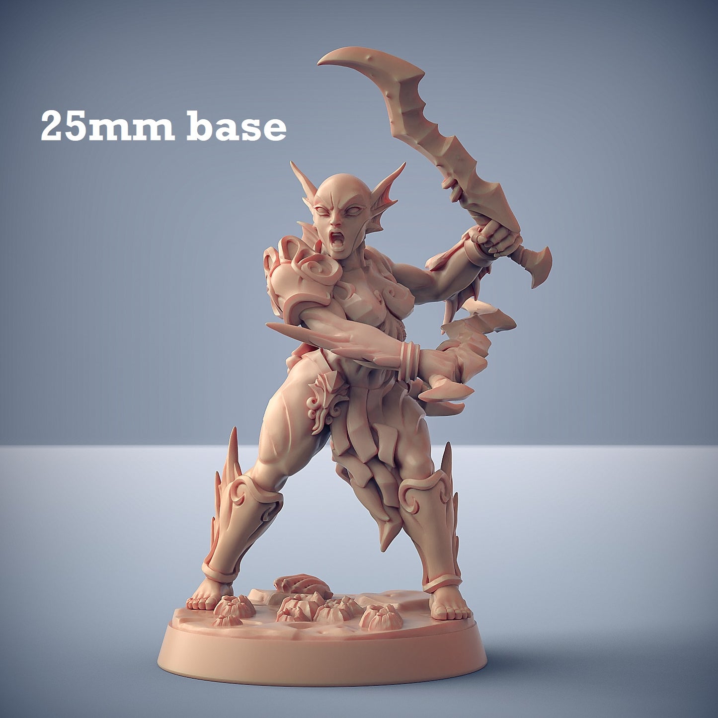 Image shows a 3D render of a merfolk warrior gaming miniature.