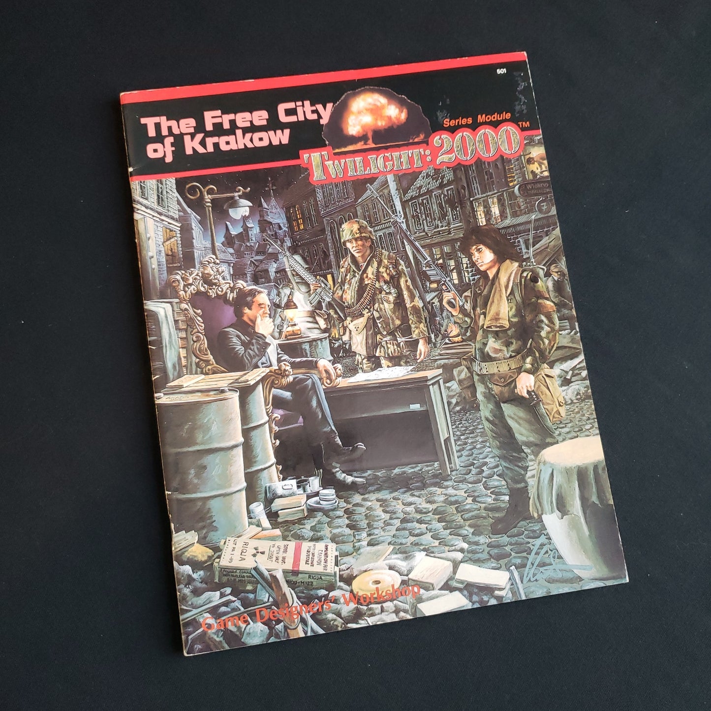 Image shows the front cover of the Free City of Krakow book for the Twilight: 2000 roleplaying game