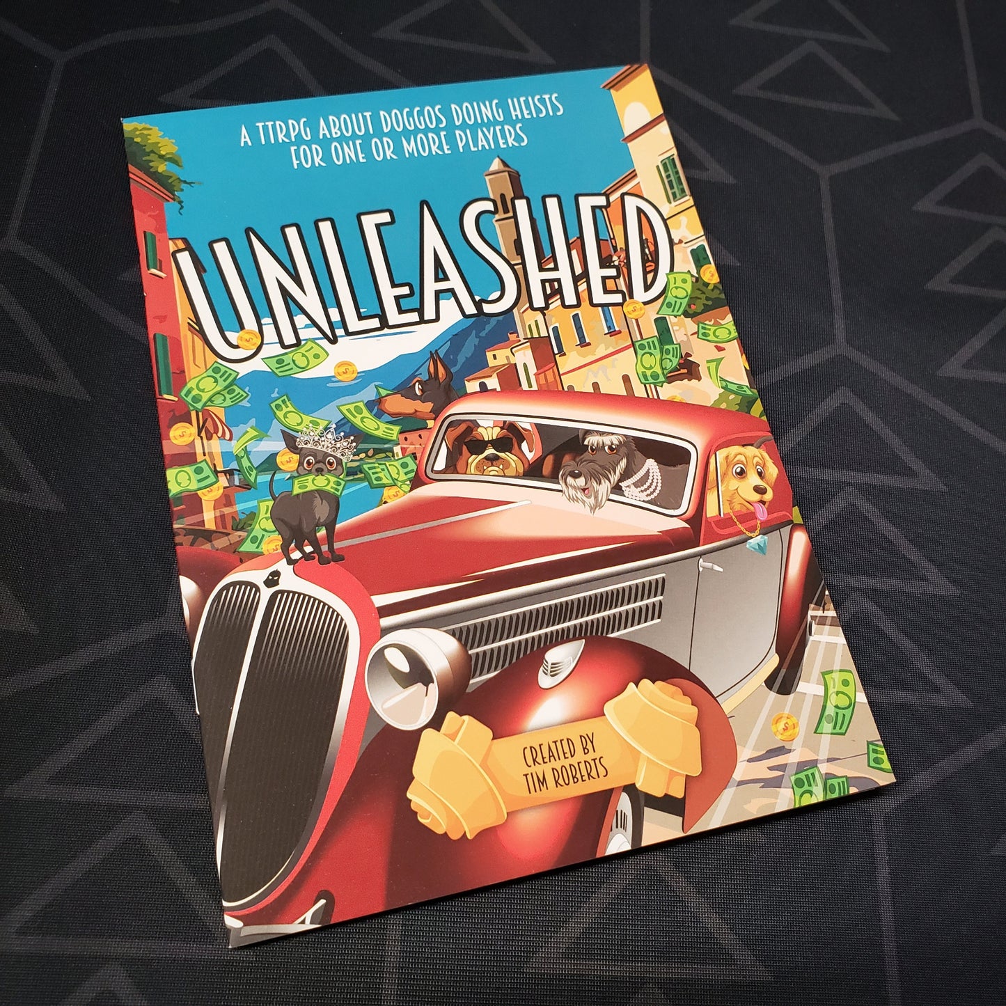 Image shows the front cover of the Unleashed roleplaying game book