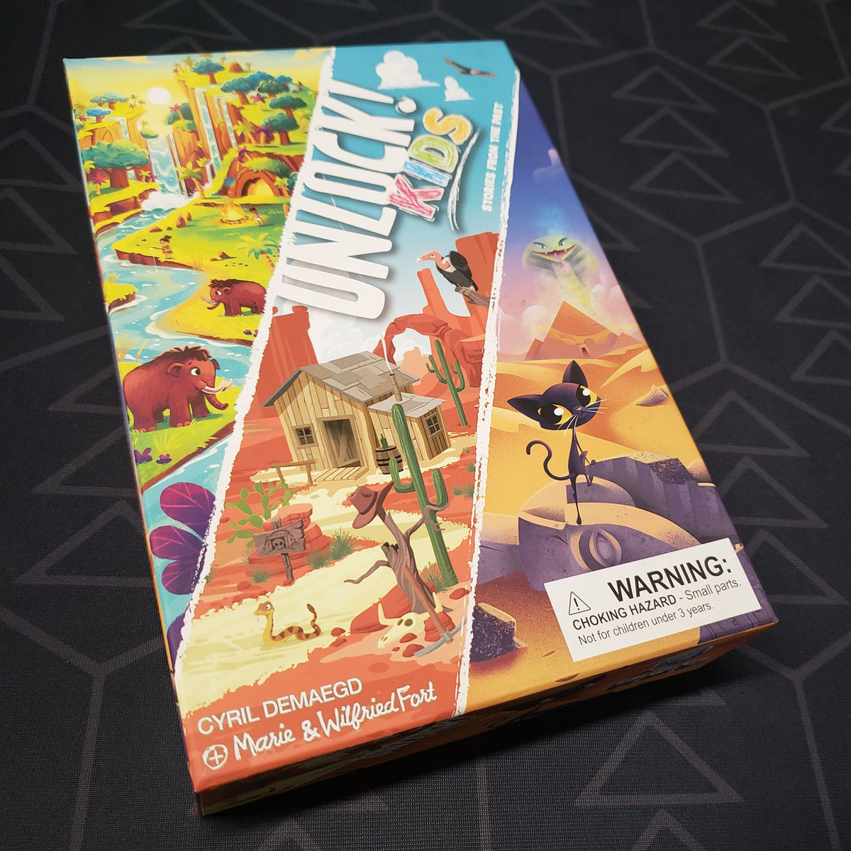 Image shows the front cover of the box for the Unlock! Kids: Stories from the Past board game