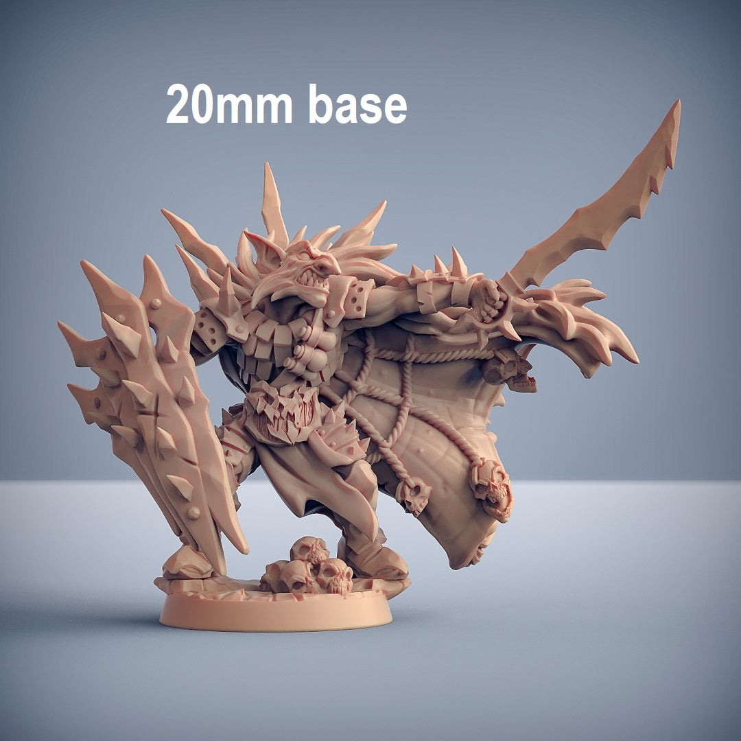 Image shows an 3D render of a hobgoblin warrior gaming miniature