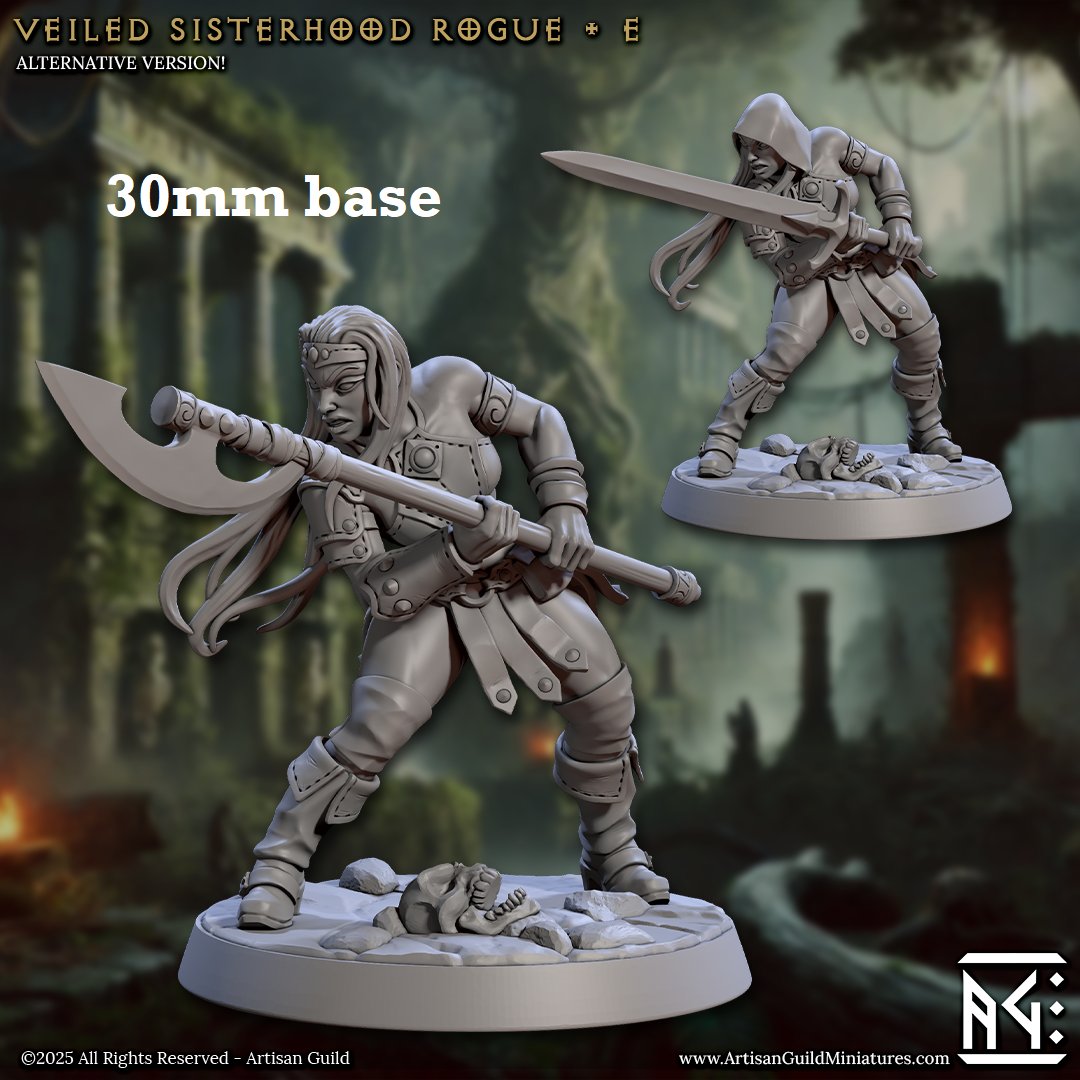 Image shows 3D renders of two sculpt options for a human fighter gaming miniature.