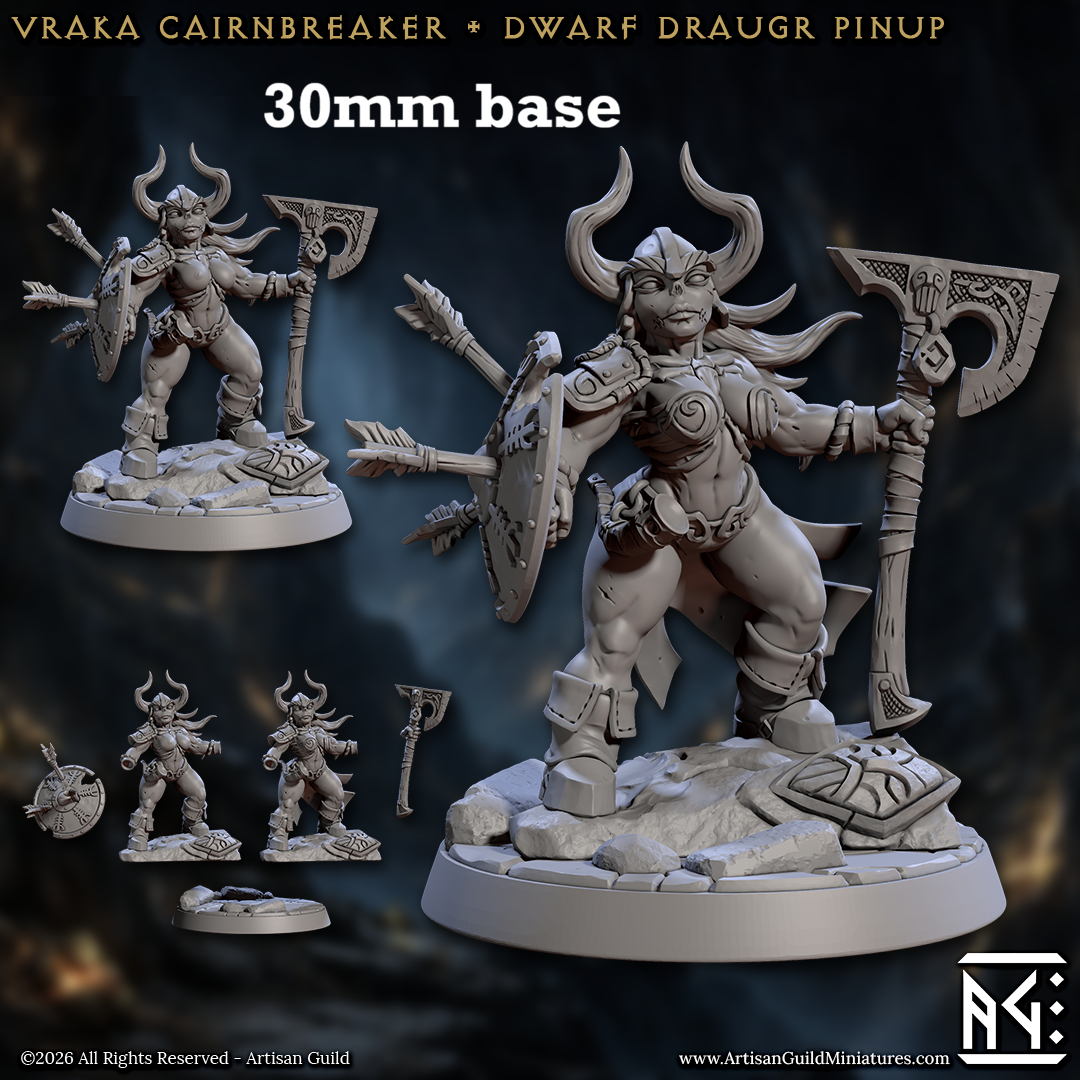 Vraka Cairnbreaker (Female Dwarf Draugr Pinup)