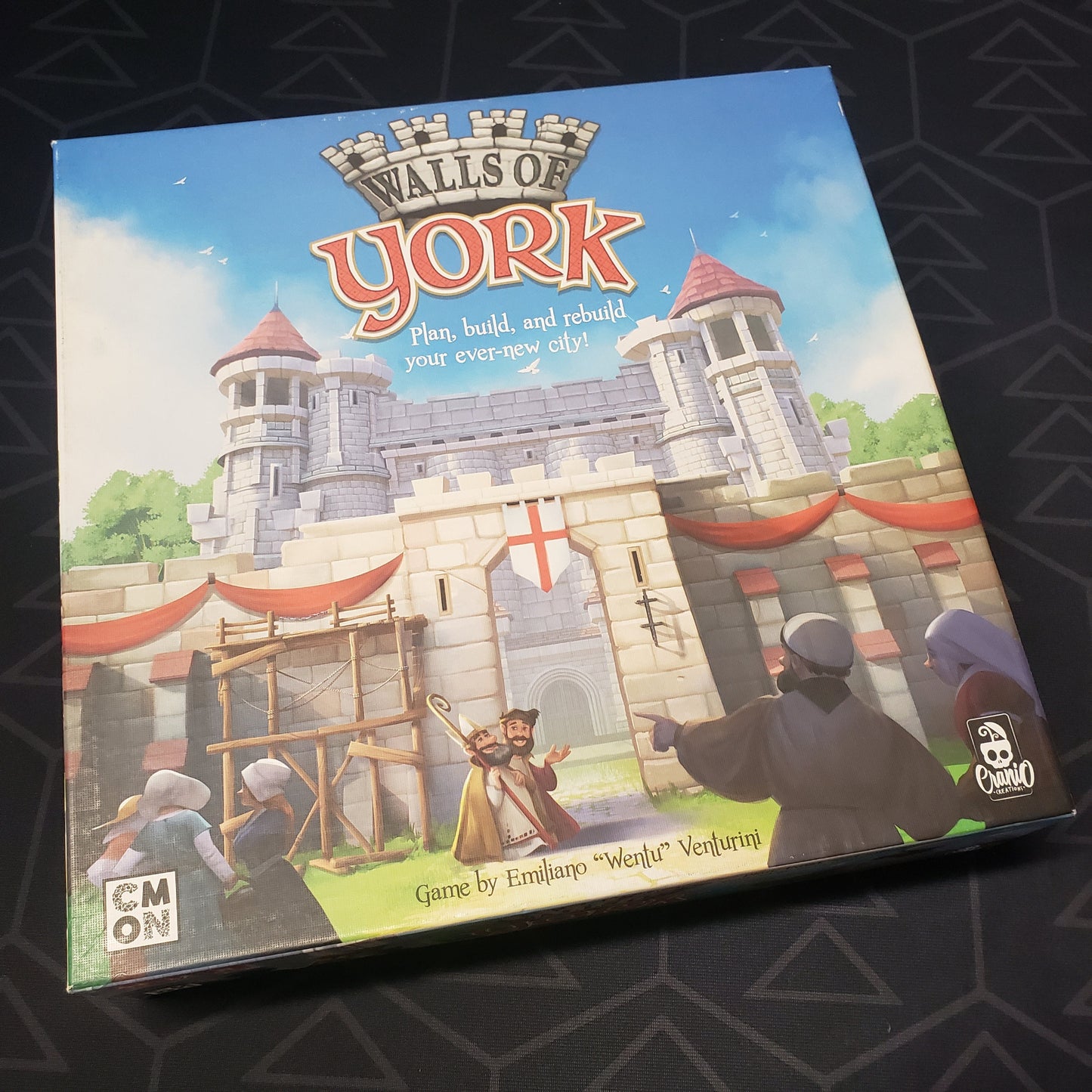 Image shows the front cover of the box for the Walls of York board game