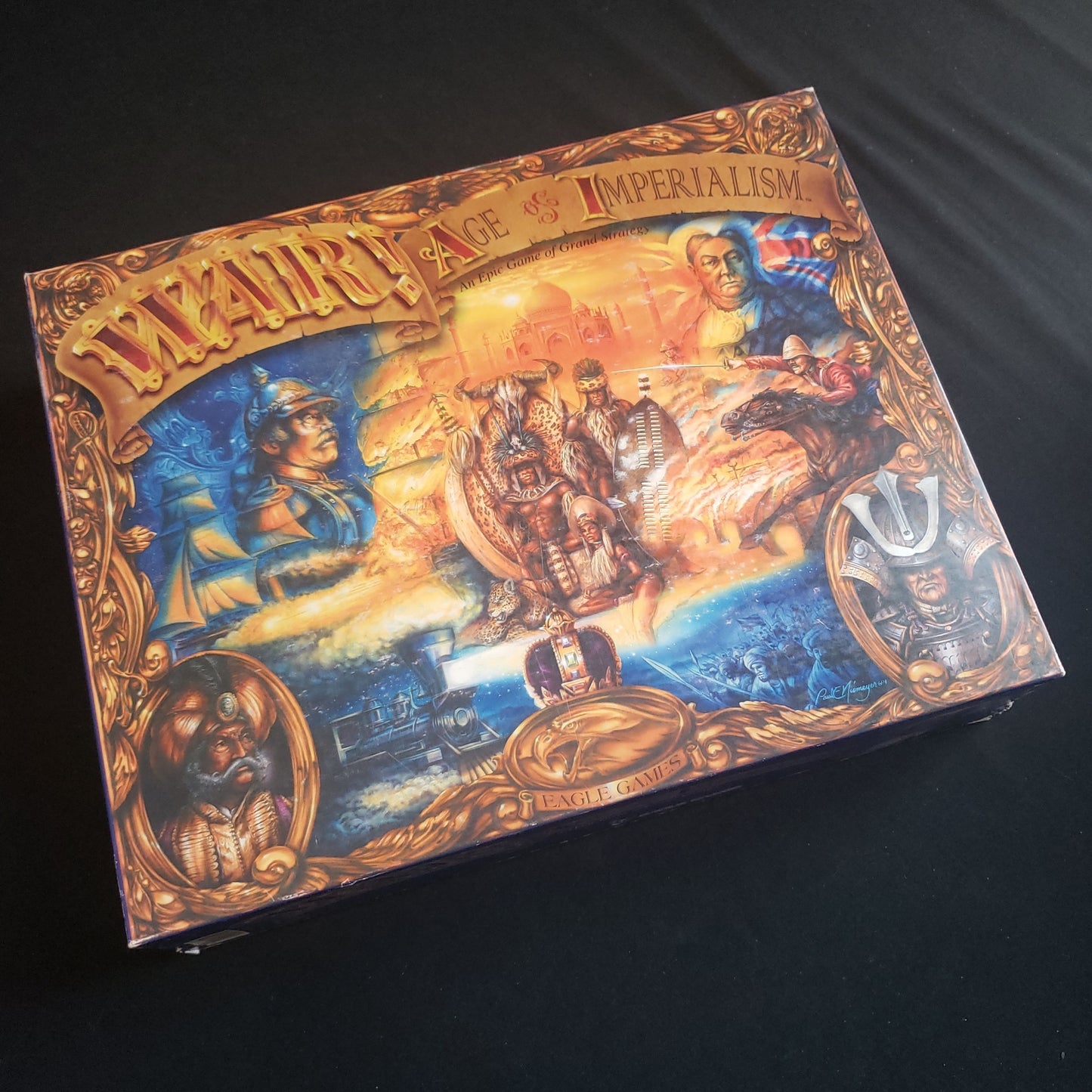 Image shows the front cover of the box of the War! Age of Imperialism board game
