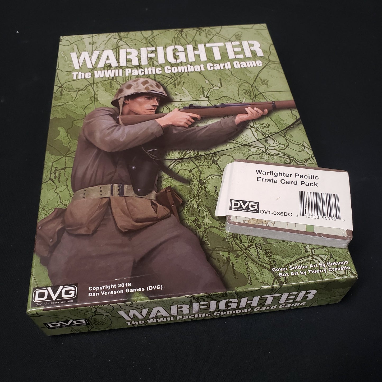 Image shows the front cover of the box of Warfighter: The WWII Pacific Combat Card Game