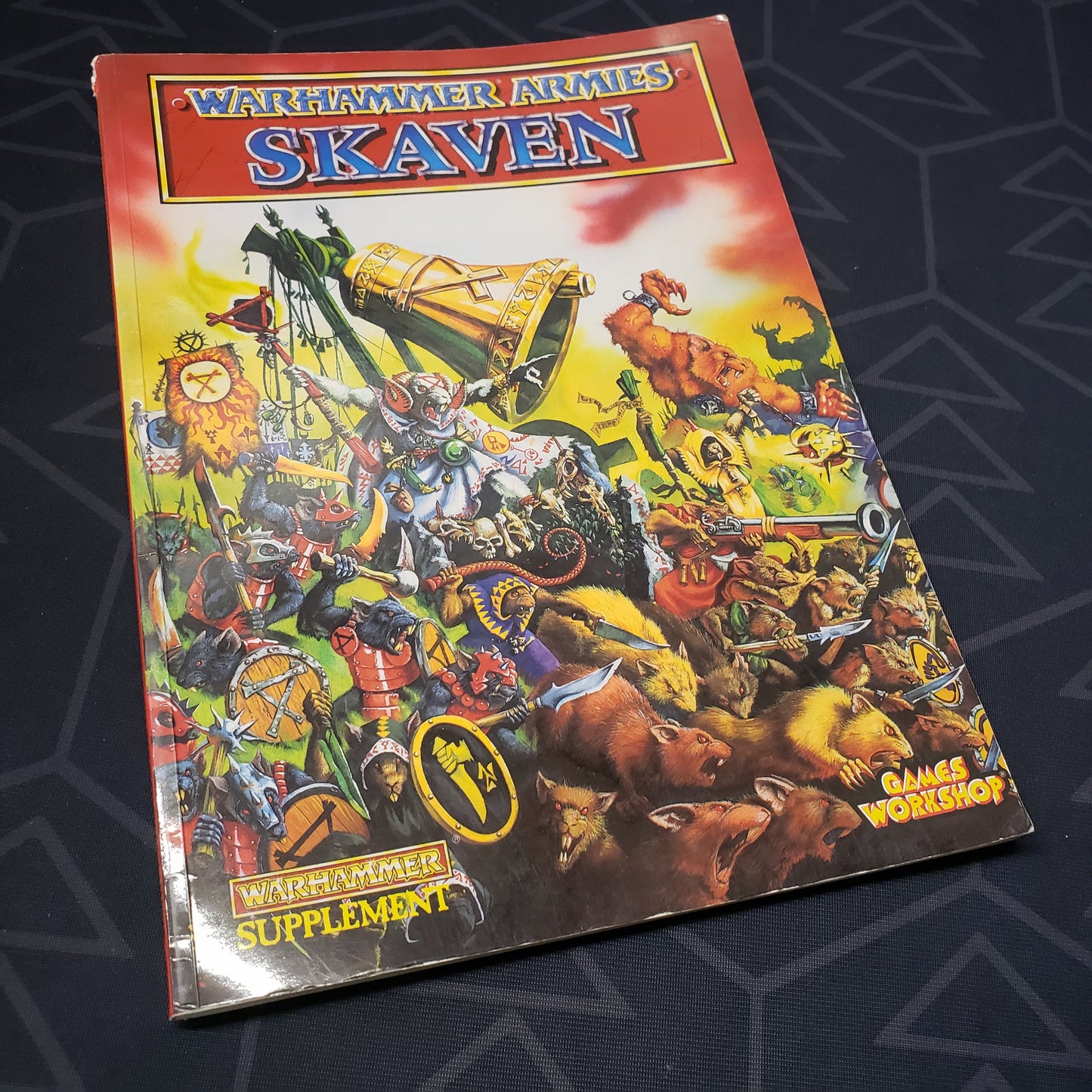 Image shows the front cover of the Warhammer Armies: Skaven wargaming book