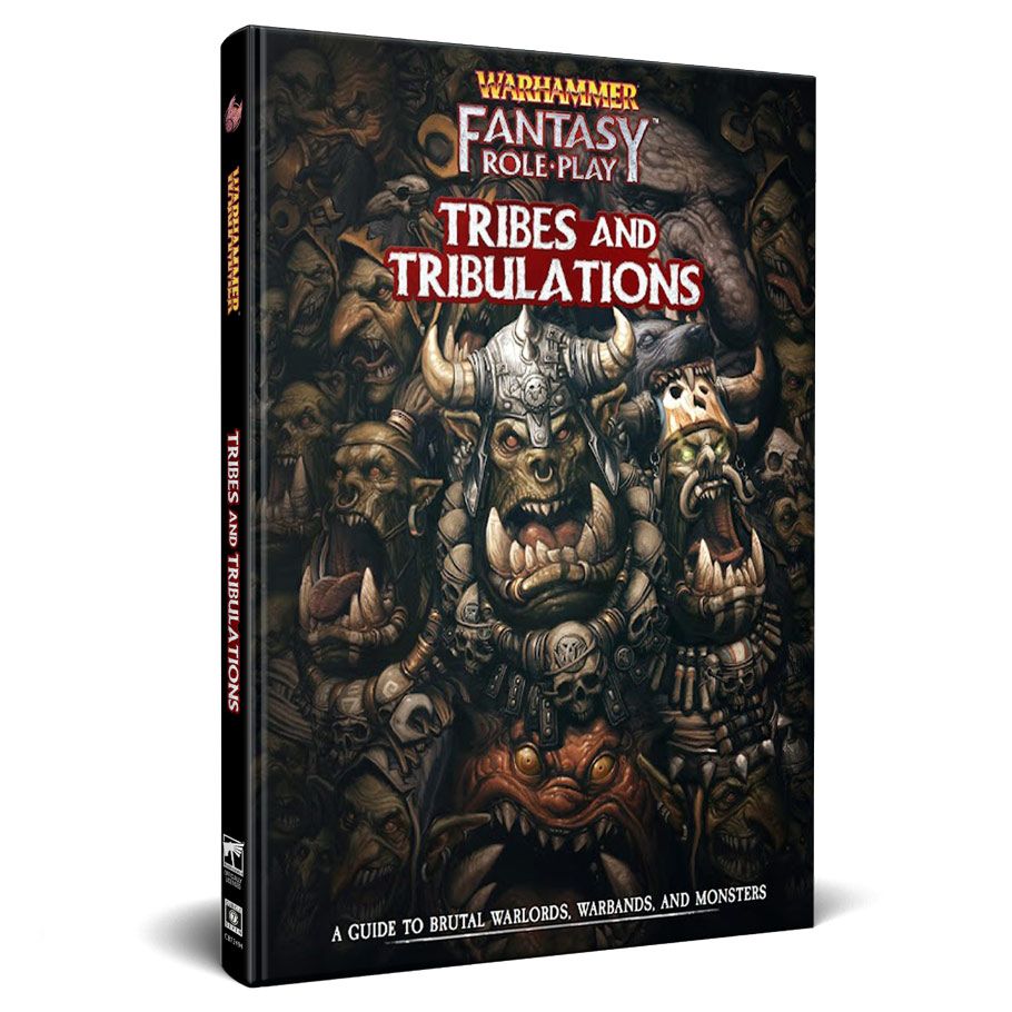 Image shows the front cover of the Tribes & Tribulations book for the roleplaying game Warhammer Fantasy 4E