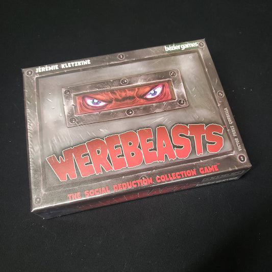 Image shows the front cover of the box of the Werebeasts card game