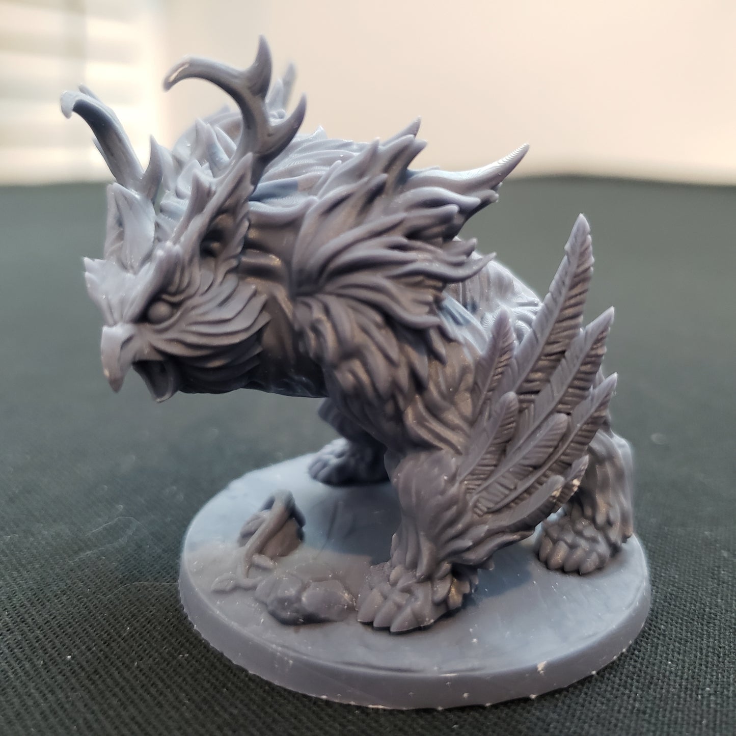 Image shows an example of a 3D printed owlbear miniature printed in-house at All Systems Go