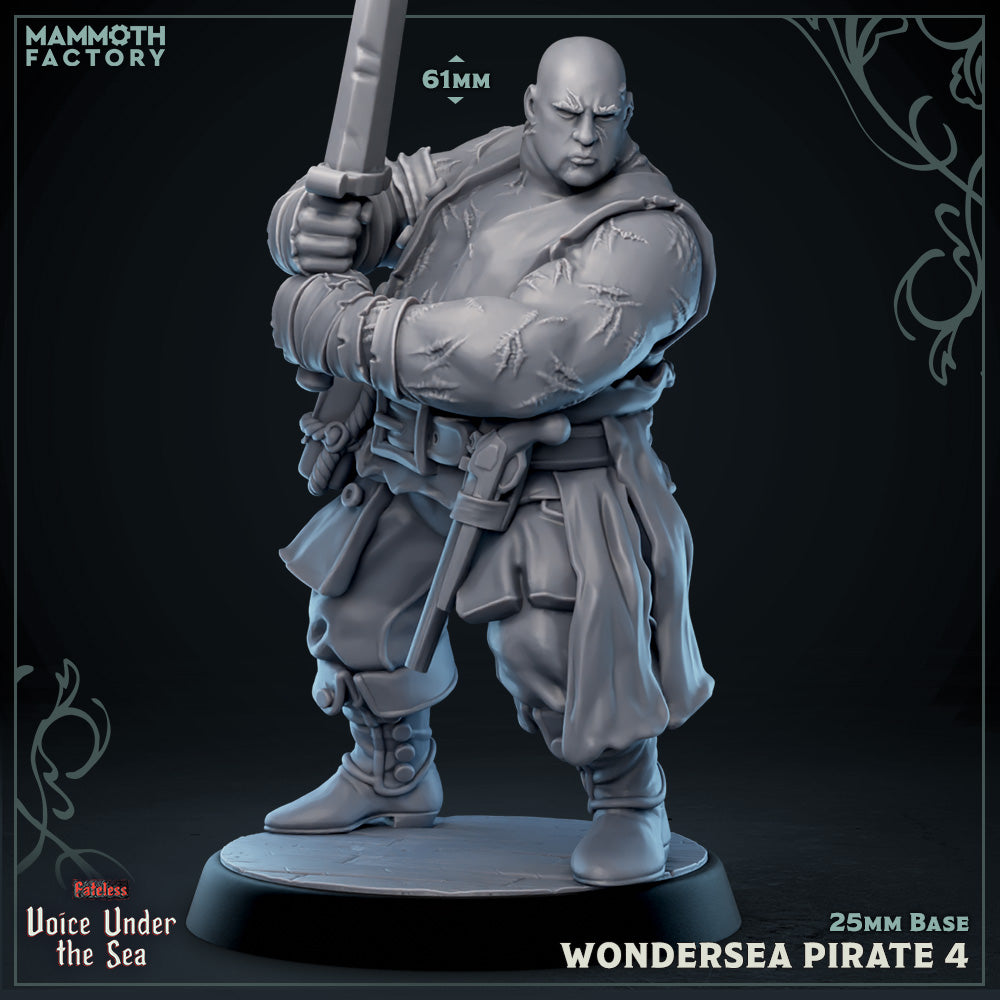 Image shows a 3D render of a human pirate gaming miniature.