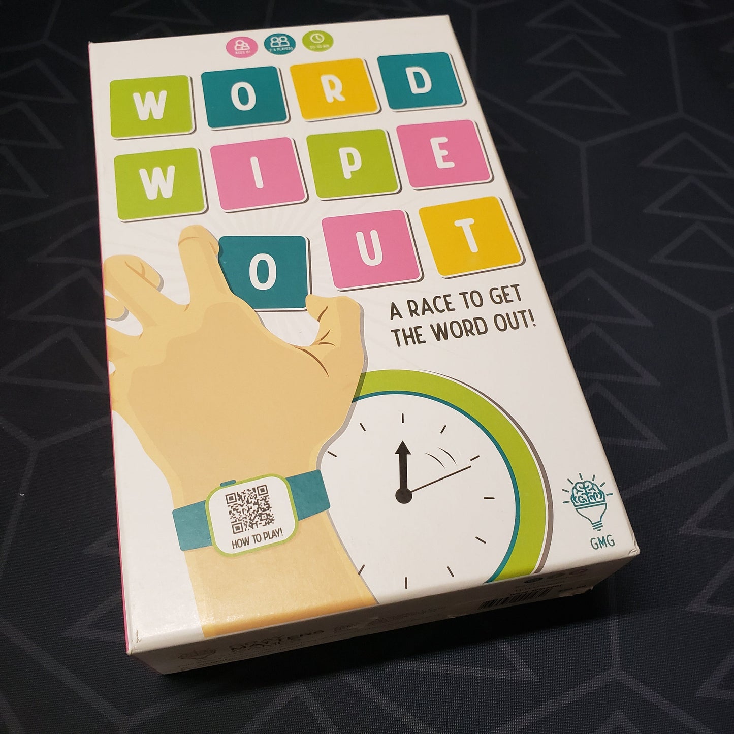Image shows the front cover of the box for the Word Wipeout board game
